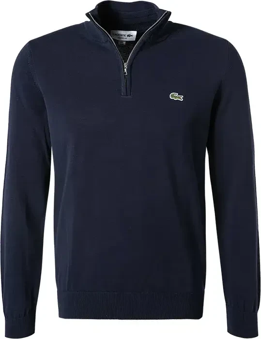Lacoste Baumwolle mit Reißverschluss und hohem Kragen Pullover navy blue (Herren)