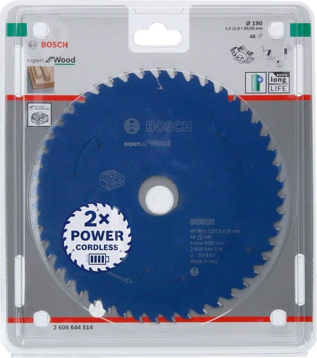 Bosch Professional Expert for Wood Kreissägeblatt 48Z, 190x1x30mm, 1 Stück