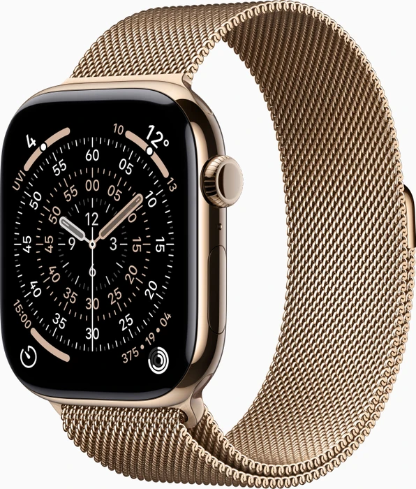 Apple Watch Series 11 (GPS + Cellular) 46mm Titan gold mit Milanaise-Armband S/M gold
