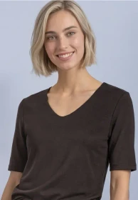 Street One Basic Palmira T-Shirt kurzarm black coffee (Damen)
