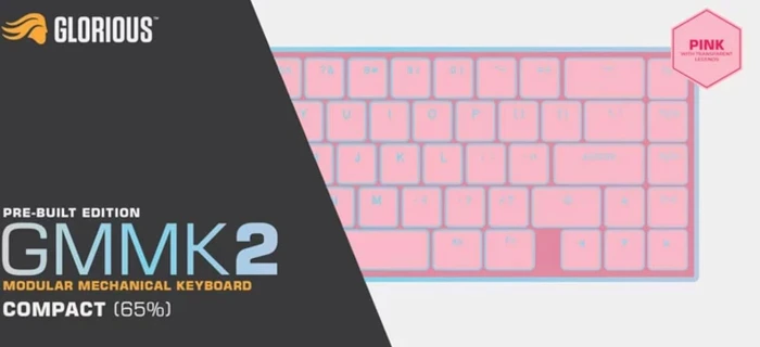 Glorious GMMK 2 Compact, 65%, rosa, LEDs RGB, Glorious Fox Linear, USB, UK