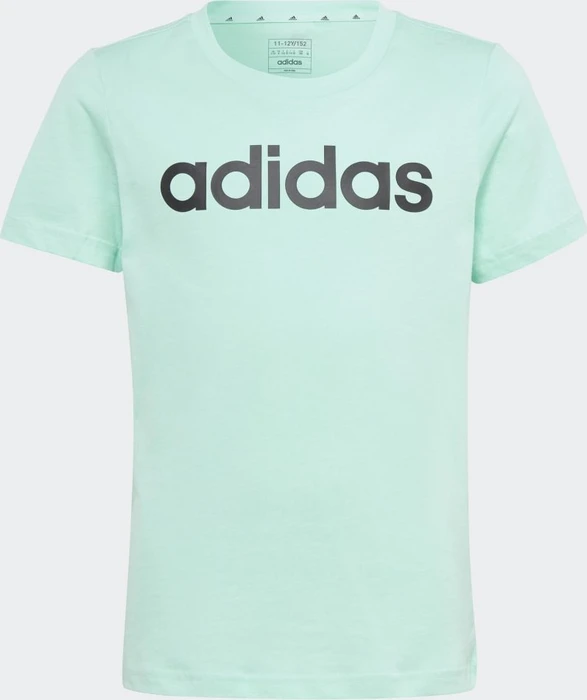 adidas Essentials Linear Logo Cotton Slim Fit T-Shirt kurzarm easy green/black (Junior)