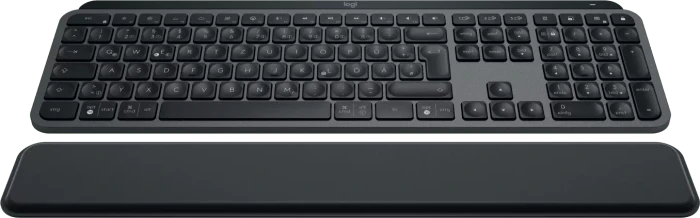 Logitech MX Keys S Plus MX Palm Rest, Graphite, schwarz, LEDs weiß, Logi Bolt, USB/Bluetooth, DE