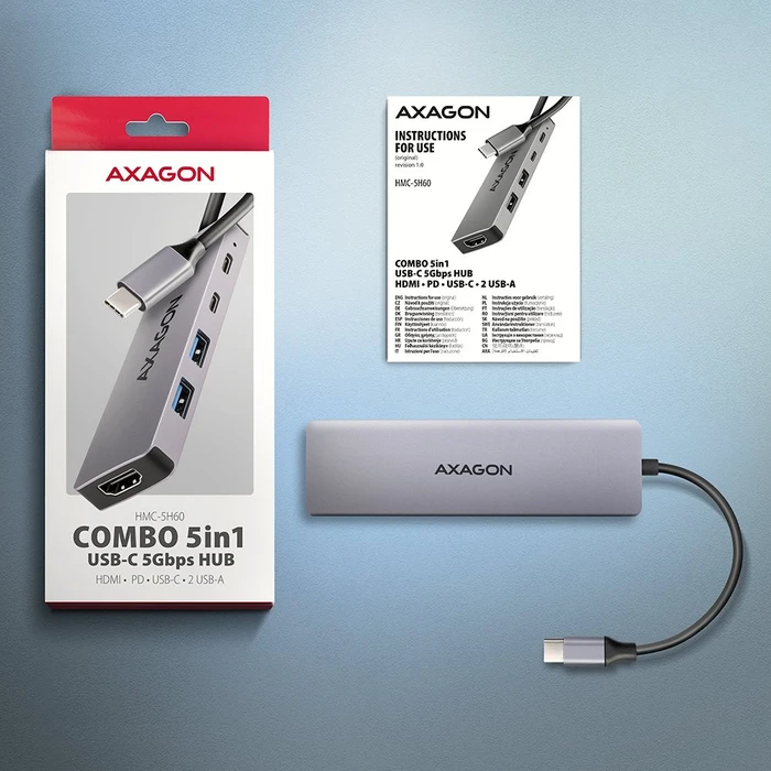 Axagon 5in1 Hub, USB-C 3.0 [Stecker]