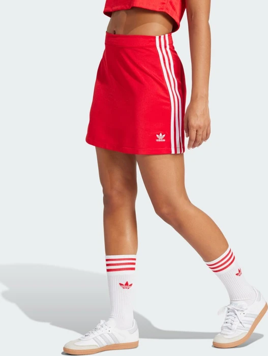 adidas Adicolor 3-Streifen Mini Rock better scarlet/white (Damen)