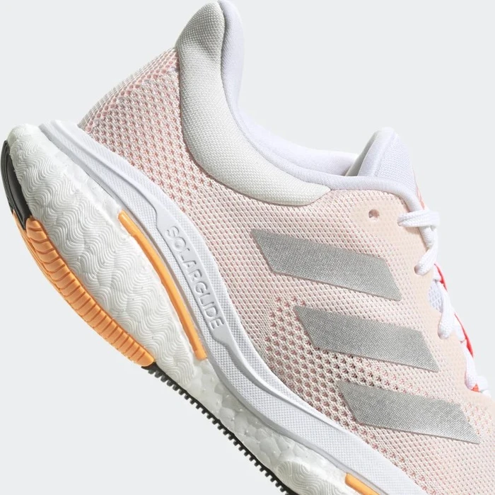 adidas Solar Glide 5 core white/silver metallic/light flash orange (Damen)