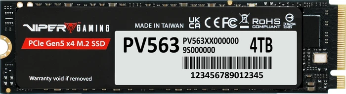 Patriot Viper PV563 Gen5 4TB, M.2 2280 / M-Key / PCIe 5.0 x4, Heatspreader