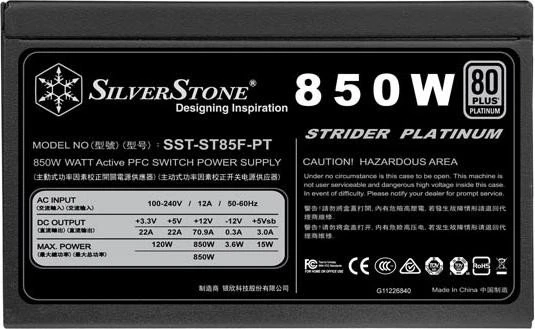SilverStone Strider Platinum PT Series 850W, ATX 2.4