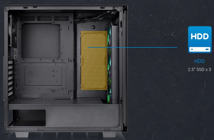 Thermaltake V350 TG ARGB Air, schwarz, Glasfenster