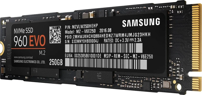 Samsung SSD 960 EVO 250GB, M.2 2280 / M-Key / PCIe 3.0 x4