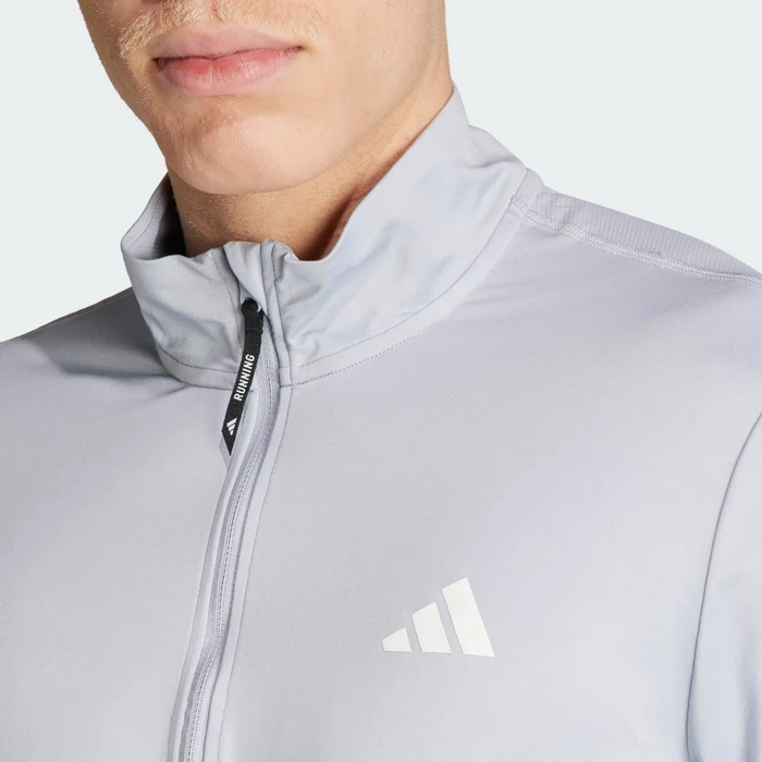 adidas Own The Run Half-Zip Laufshirt langarm halo silver (Herren)