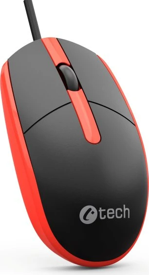 C-Tech WM-10R Wired Mouse schwarz/rot, USB