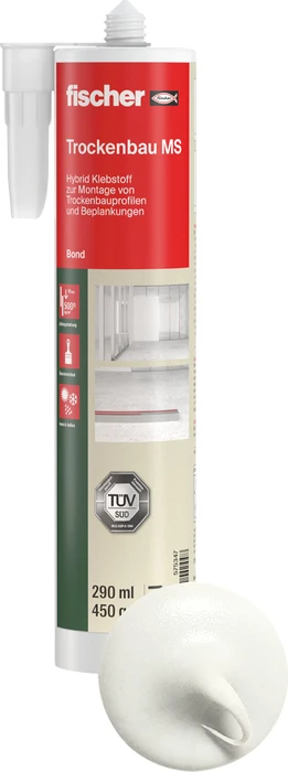 fischer Hybrid-Klebstoff Trockenbau MS Montagekleber weiß, 290ml