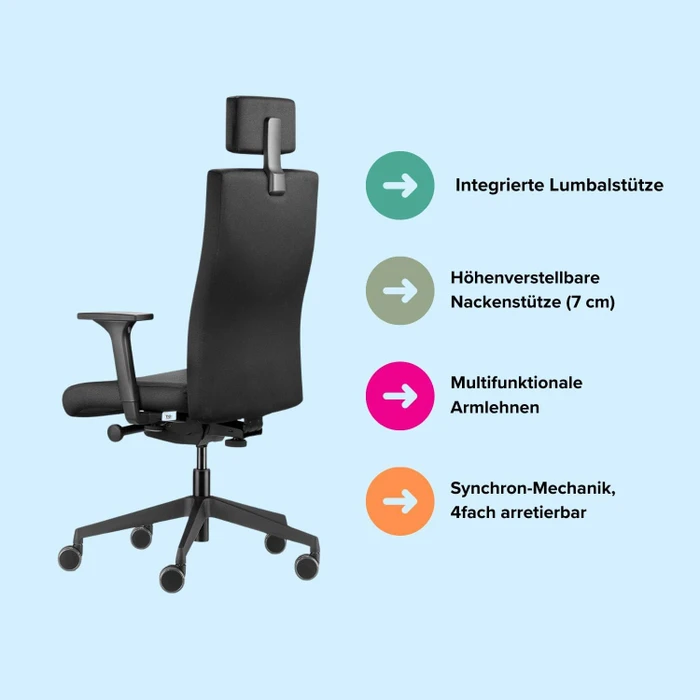 Trend!Office to-strike comfort pro Bürostuhl, schwarz