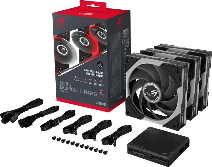 ASUS ROG Eurux GR120 ARGB, schwarz, Triple Pack, 120mm, 3er-Pack