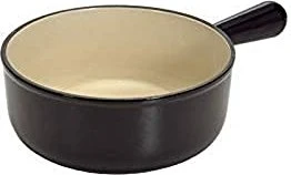 Le Creuset Classic Caquelon Fonduepfanne 18cm schwarz matt