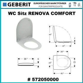 Geberit Renova Comfort WC-Sitz Befestigung von unten, weiß / glänzend