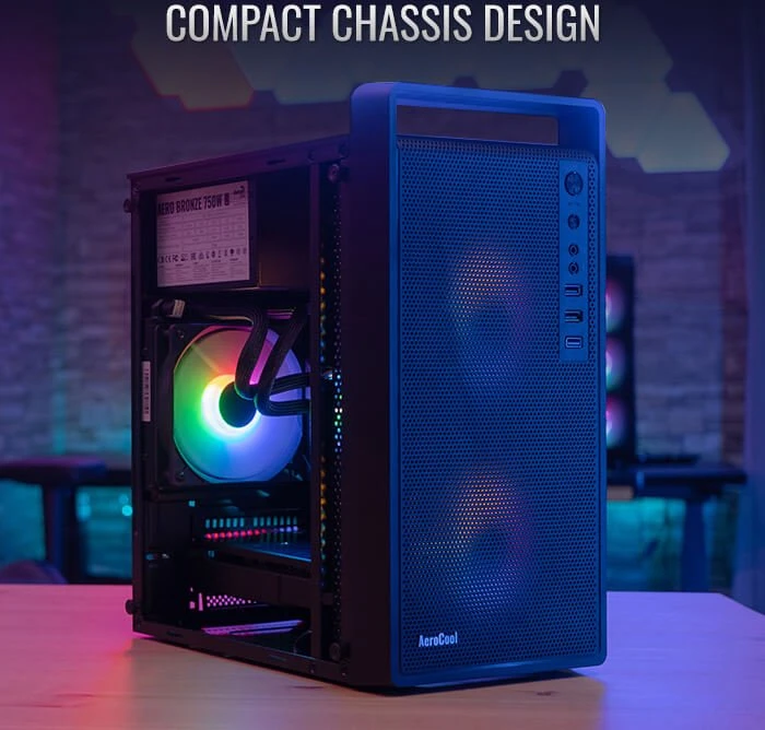 AeroCool CS-109 [V1] Black, Glasfenster