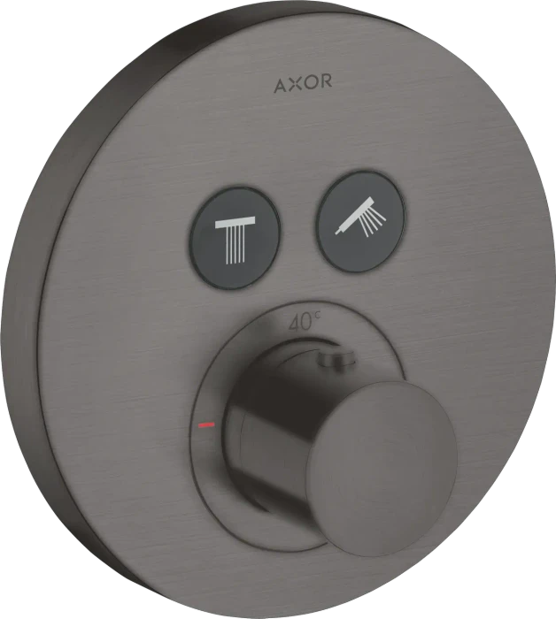 Hansgrohe Axor ShowerSelect rund Thermostat mit 2 Ventilen brushed black chrome