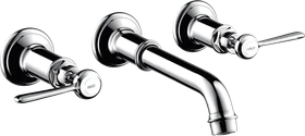 Hansgrohe Axor Montreux 3-Loch Waschtischarmatur für Wandmontage und Hebelgriffen chrom