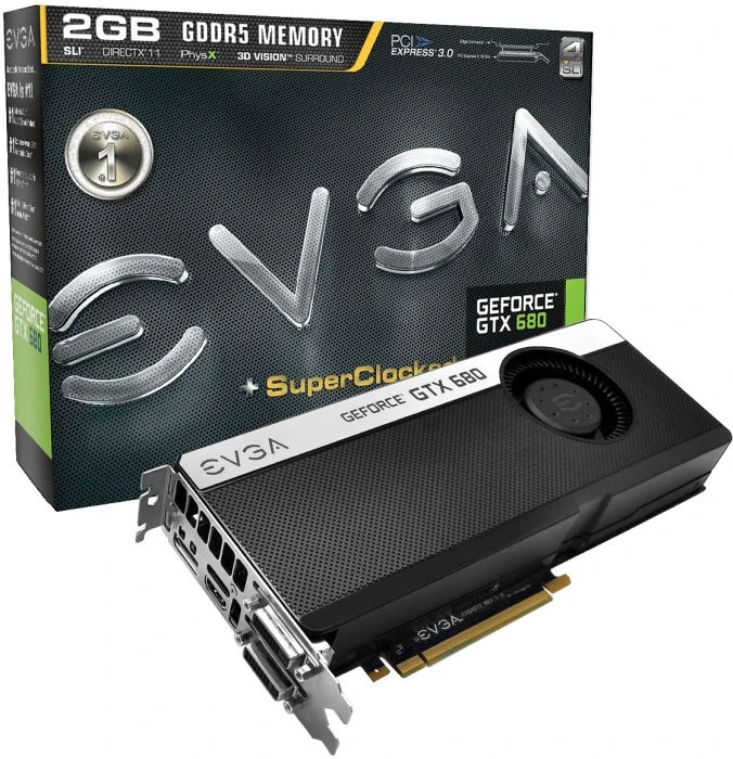 EVGA GeForce GTX 680 SC Signature+, 2GB GDDR5, 2x DVI, HDMI, DP
