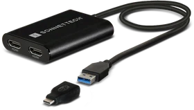 Sonnet USB DisplayLink Dual HDMI Adapter, USB-A 3.0/USB-C 3.0 auf 2x HDMI 2.0 (USB3-DHDMI)