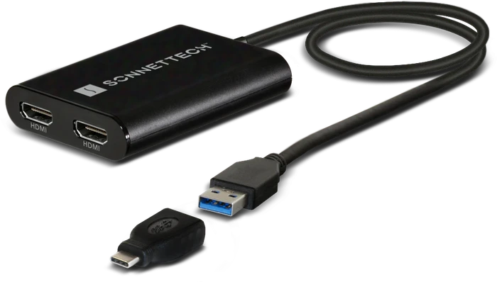 Sonnet USB DisplayLink Dual HDMI Adapter, USB-A 3.0/USB-C 3.0 auf 2x HDMI 2.0