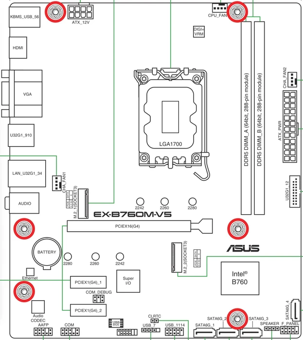 ASUS EX-B760M-V5 (Intel 1700)