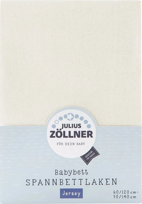 Julius Zöllner Spannleintuch für Babybett Jersey 70x140cm ecru