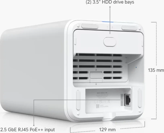 Ubiquiti UNAS 2 weiß, 4GB RAM, 1x RJ-45 2.5GBase-T, 1x USB-C 3.0