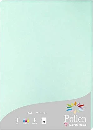 Clairefontaine Pollen Universalpapier jadegrün, A4, 210g/m², 25 Blatt