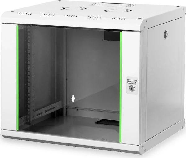Digitus Professional Unique Serie Wandschrank 9HE, Sicherheitsglastür, IP2X, grau, 450mm tief
