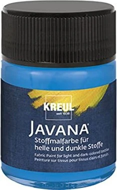 Kreul Javana Stoffmalfarbe für helle und dunkle Stoffe, blau, 50ml