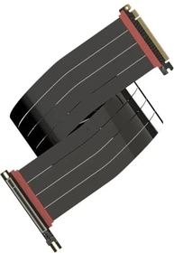LinkUP AVA5 v4 ITX Armour Riser Kabel, rechts gerichtet, gewinkelt, PCIe 5.0, 900mm, schwarz