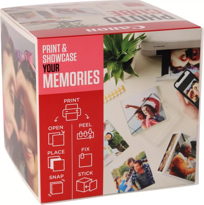 Canon Plus Glossy II PP-201 Photo Cube pink Fotopapier hochglänzend weiß, 13x13cm, 265g/m², 40 Blatt