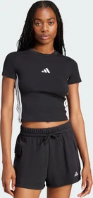 adidas Essentials 3-Streifen Slim Baby T-Shirt kurzarm schwarz/weiß (Damen)