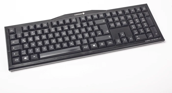Cherry MX Board 3.0, Logo weiß/Status LEDs grün, Kabel abnehmbar, MX RED, USB, DE