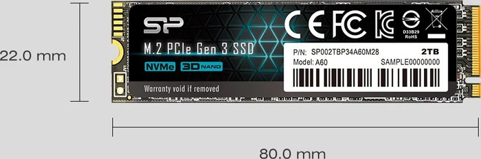 Silicon Power P34A60 2TB, M.2 2280 / M-Key / PCIe 3.0 x4