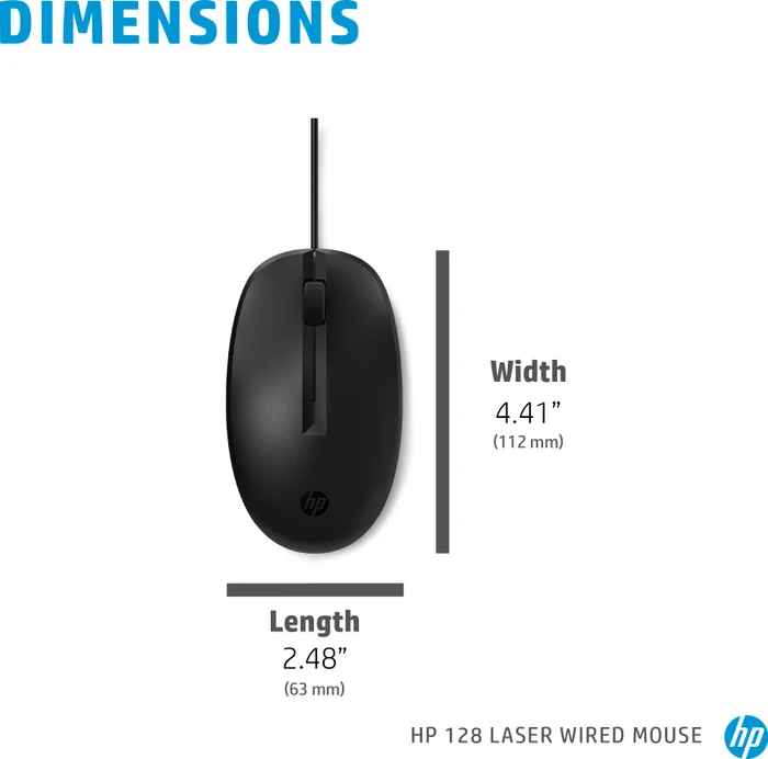 HP 128 Laser Wired Mouse, schwarz, USB, 120er-Pack
