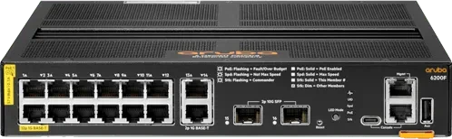 HPE Aruba CX 6200F Series Rackmount Gigabit Managed Switch, 12x RJ-45, 2x RJ-45/SFP+, 139W PoE+