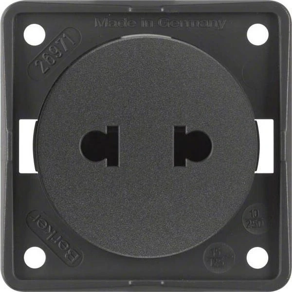 Berker Integro FLOW Steckdose Euro amerikanischer Standard, anthrazit matt