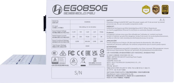 Lian Li EDGE Gold 850 weiß 850W, ATX 3.1