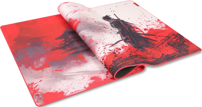 Marvo Monka Zowa XXL Gaming Mousepad, 1200x600mm, Samurai-Motiv rot/schwarz