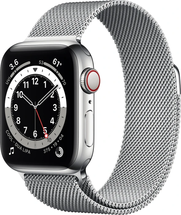 Apple Watch Series 6 (GPS + Cellular) 40mm Edelstahl silber mit Milanaise-Armband silber