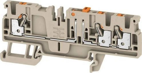 Weidmüller ADT 2.5 3C Prüftrenn-Reihenklemme, PUSH IN, 2.5 mm², 500 V, 20 A, dunkelbeige