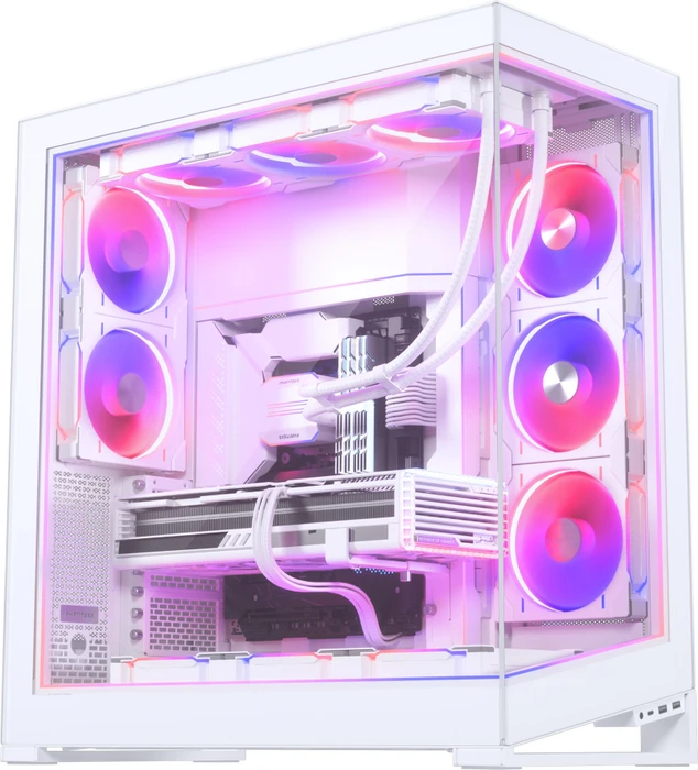 Phanteks NV9 Matte White, weiß, Glasfenster