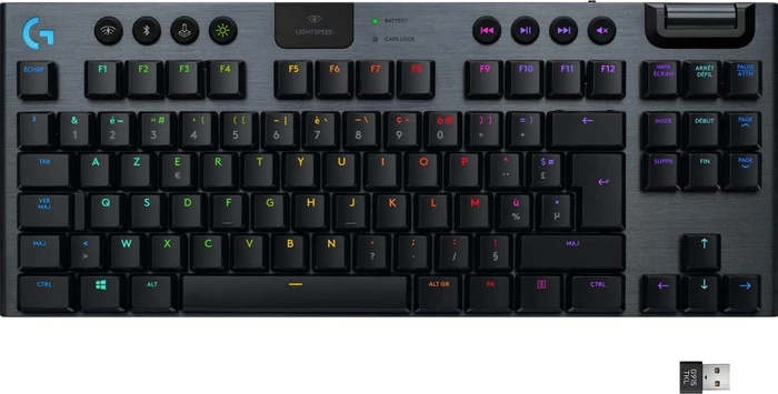 Logitech G915 TKL Carbon, LEDs RGB, schwarz, GL Clicky, USB/Bluetooth, BE