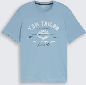 Tom Tailor Logo-Print T-Shirt kurzarm mountain spring blue (Herren)