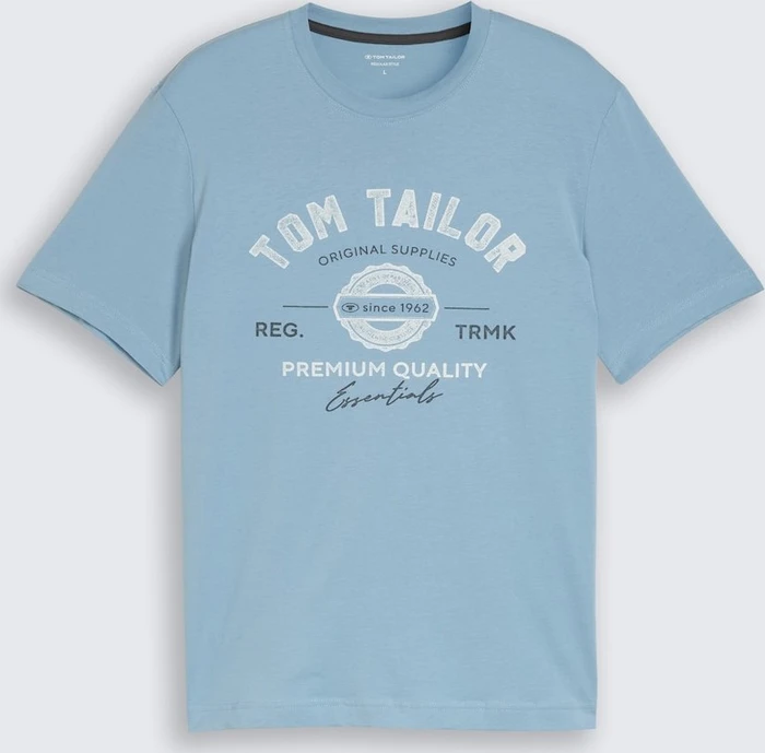 Tom Tailor Logo-Print T-Shirt kurzarm mountain spring blue (Herren)