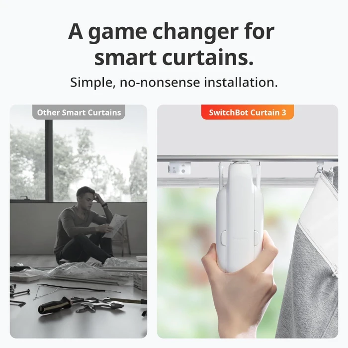 SwitchBot Curtain 3 "U Rail" weiß, für U-förmige Schienen, elektrischer Vorhangmotor